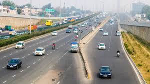 Cars on Delhi-Jaipur expressway during trial run with green corridor and signage